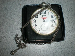 RARE Vintage Pocket Rialroad watch Molnija Soviet USSR Russian Locomotive Train - Picture 1 of 5