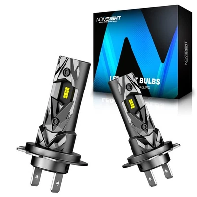NOVSIGHT H7 LED Headlight Light Bulbs 20000LM Canbus No Error 6500K White 60W 2x - Image 1 of 4