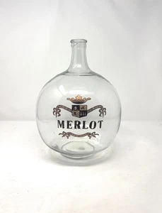 Antique Merlot Glass Demijohn Wine Decanter 12.5” Tall Jug - Blown Glass - Picture 1 of 6