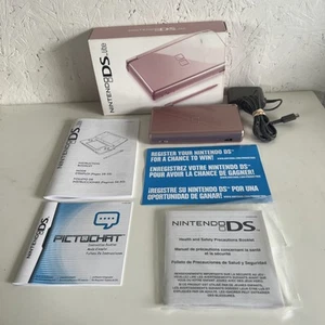 Nintendo DS Lite Metallic Rose Pink Console USG-001 CIB W/ Box Manuals Charger - Picture 1 of 19