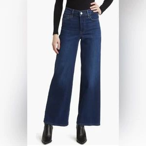 FRAME Le Slim Palazzo High Waist Wide Leg Stretch Jeans SZ 29 Majesty Blue - Picture 1 of 8