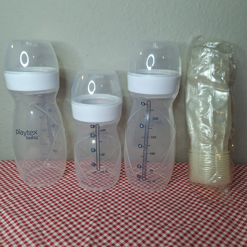 Juego de 3 biberones de bebé premium sin BPA Playtex con forro desplegable Foto 1 de 2