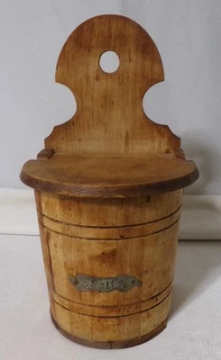 Antique Primitive Wood Salt Box - Image 1 of 4