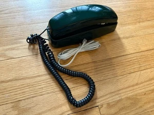Vtg Lucent Trimline Push Button Forest Dark Green Landline Phone w/Std. Cord! - Picture 1 of 4