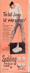 Print Ad Spalding DOT Golf ball 1948 Jimmy Thomson Half-Page Magazine 5"'x12" - Picture 1 of 1