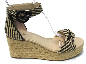 On 34th Nihari Ankle-Strap Platform Wedge (Women's) - Black/Natural - Sz 10 M - Picture 1 of 8