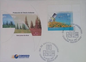 O) 2001 ARGENTINA, ENVIRONMENTAL PROTECTION, SAC-C SATELLITE, BIRDS AND FLOWERS, - Picture 1 of 1