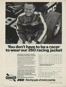 1970 anuncio impreso de Sunoco 260 gasolina de carreras con Mark Donohue - Imagen 1 de 2