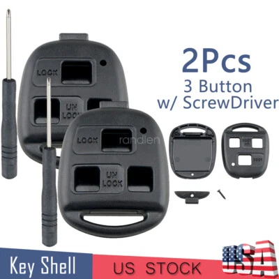 2 For 2004 2005 2006 Lexus RX330 ES330 GX470 SC430 Remote Key Fob Shell Case 3B - Image 1 of 4