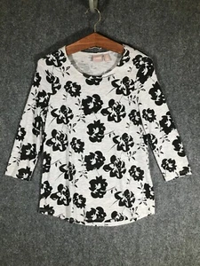 Camiseta Chicos Talla 0 Mujer Manga Larga Floral Calce Regular Camiseta Informal Elástica - Imagen 1 de 9