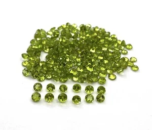 Natural Good Quality Peridot Round Cut Loose Gemstone Lot 19 Pcs 5 MM 10 CT - Picture 1 of 5