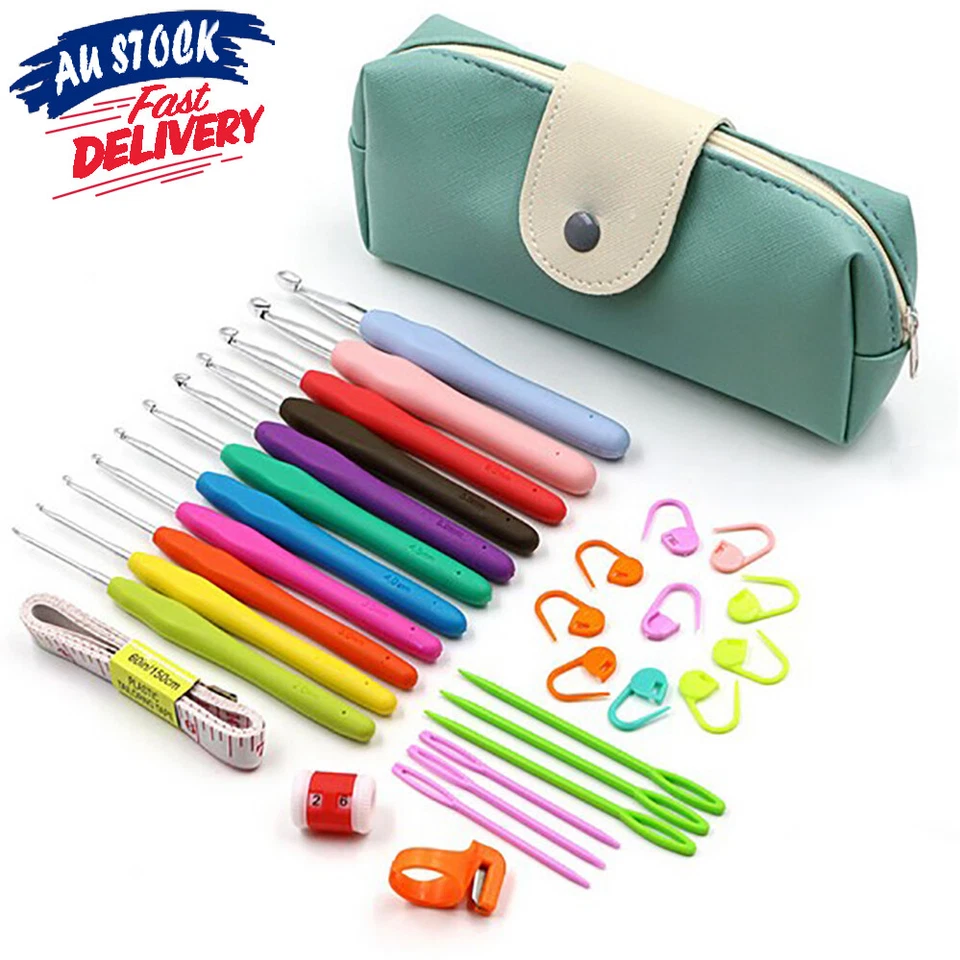 31x With Bag Grip Needles Sewing Tools Knitting Needles Sets Soft Crochet Hooks - image 1 of 4