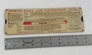 Vintage 1946 - Ohmite OHM's Law Calculator Slide Rule - 2 Sided - Picture 1 of 15