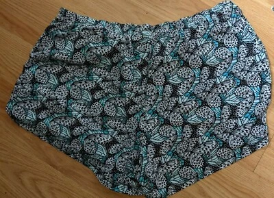 Pantalones Cortos Jessica Simpson Para Mujer Verde Azulado/Gris/Negro Floral Cintura Elástica L (30") Foto 1 de 4