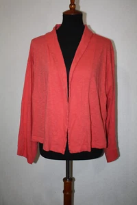 by Chico's Drape Open Crop Cardigan Size 3 Light Red Cover Up Cotton/Modal - Picture 1 of 6