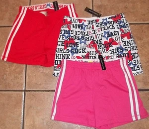 Girls FADED GLORY SHORTS~size 7 8 Medium NWT Your Choice RED PINK Love Hearts - Picture 1 of 4