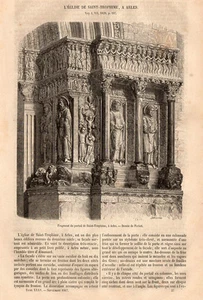 13 ARLES EGLISE SAINT TROPHIME PRESS ARTICLE 1867 CLIPPING - Imagen 1 de 1