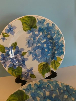 SUR LA MELMINE САЛАТ ОБЕД ДЕСЕРТ ТАРЕЛКА СИНИЙ ГОРТЕНЗИИ НАБОР ИЗ 8 - Изображение 1 из 4