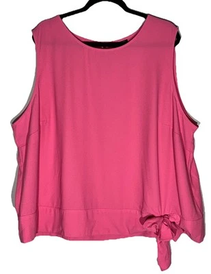 Talbots Womens Tunic Top Size 24 24W Plus Tie Waist Pink Career Office Dressy - Image 1 of 4