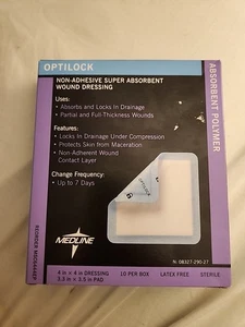 Medline OptiLock nichtklebende super saugfähige Verbände, 4" x 4", 10er Box - Bild 1 von 2
