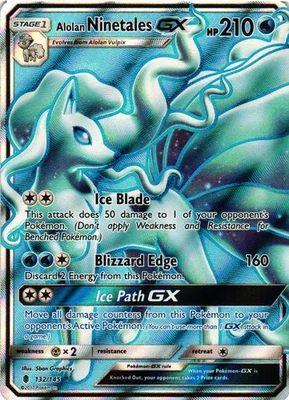 Alolan Ninetales GX (Full Art)  132/145 SM - Guardians Rising LP - Image 1 of 2