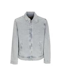 Guess Zip Up Denim Jacket Men's Size Small Collar Grey BNWT - Picture 1 of 7