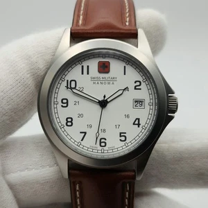 Swiss Military Hanowa Men's Silver Tone w/ White Dial Quartz Watch 6-4053 - READ - Picture 1 of 15