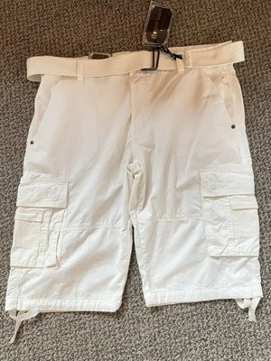 Pantalones Cortos de Carga Request Jeans Para Hombre Blancos 40x14 Etiqueta Talla 38 Streetwear Sueltos Nuevos Foto 1 de 4