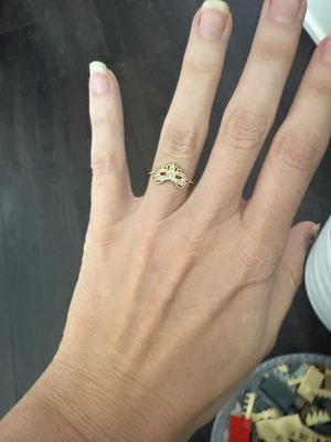 Gold Masquerade Ring With Rhinestone Detail - Image 1 of 2