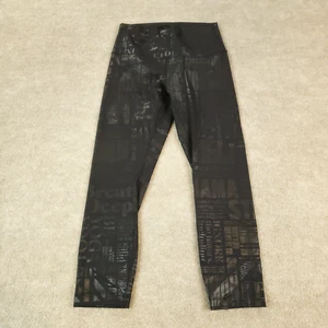 Lululemon Wunder Under Leggings Womens Size 6 Black Hi Rise Crop Manifesto - Picture 1 of 8