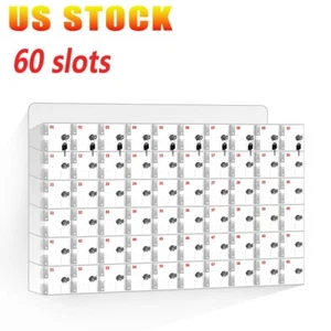 Acrylic Cell Phone Locker Box Storage Cabinet Pocket 60 Slots w/Keys Clear Box - Picture 1 of 9