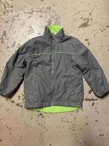 Youth Size 4T Full-Zip Fleece-Lined Jacket Gray/Lime Green NWT - Picture 1 of 5