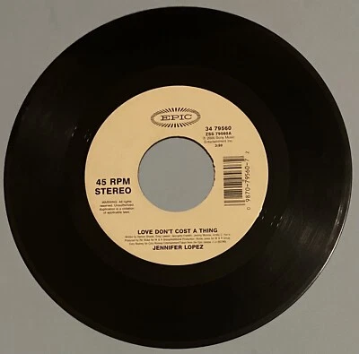 Jennifer Lopez " Love Don't Cost a Thing " 45 vinyl record   J Lo - Image 1 of 2