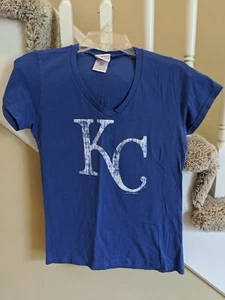 Women's Blue KC Royals V-Neck Shirt, Size Medium - Picture 1 of 6