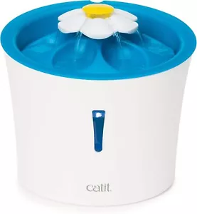 Fontana abbeveratoio con fiori Catit con luce notturna LED e parte superiore a petali - Blu/Bianco 3L - Foto 1 di 6