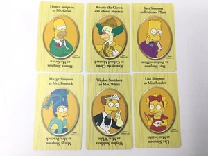 6 tarjetas de sospechoso de repuesto para juego de mesa CLUE de Los Simpson - completas - Imagen 1 de 6