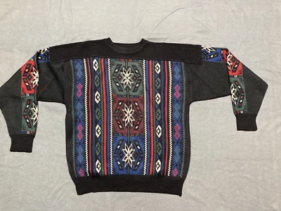 OBERMEYER Winter Sweater Crew Neck Wool Blend Alaska Men's Sz M Snowflake NICE - Image 1 of 4