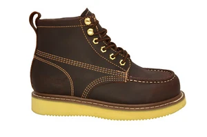 "Botas de Trabajo Borgoña para Hombre 6" Puntera Mocc Cuero Aceitado REDHAWK 0630 Talla 6-12 (D,M) - Imagen 1 de 4