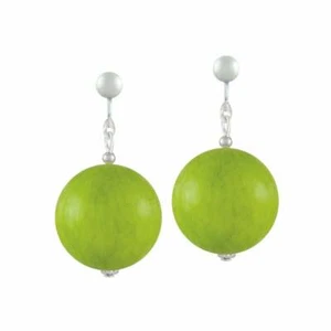 Vanity Lime Green Mountain Jade Drop Clip On Earrings - Picture 1 of 2