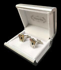 New Vittorio Vico Silver Playing Cards Cufflinks Set Ace of Spades Gift Box