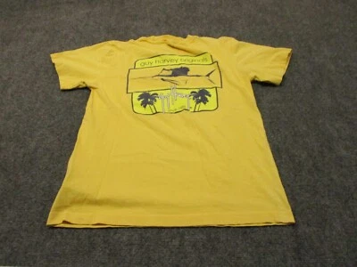 Guy Harvey Vintage Shirt Men's Small Yellow Short Sleeve Cotton Adult FIshing - Image 1 of 4