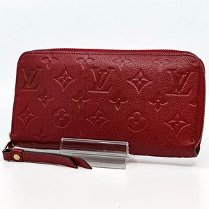 Louis Vuitton Monogram Empreinte Zippy Wallet Red LV M61864 Authentic - Picture 1 of 10