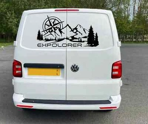 VW Transporter T4 T5 T6 Volkswagen Graphics Mountain Rear Door Camper - Picture 1 of 4