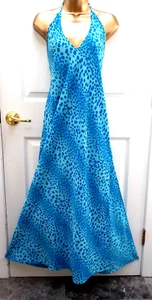 VICTORIA'S SECRET BOHO STRAND BLAU SCHLUPFKLEID L RÜCKEN ZUM BINDEN A-LINIE ANIMAL PRINT - Bild 1 von 5