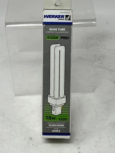 Satco 4100K 18-Watt 1200 Lumens G24D-2 Base T4 Quad 2-Pin Tube - Picture 1 of 3