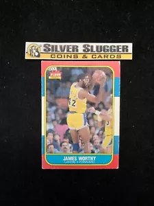 1986-87 James Worthy Fleer #131 Los Angeles Lakers DAMAGED SEE PICTURES - Picture 1 of 8