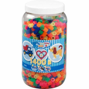 Hama Bügelperlen Maxi - Neon Mix 1400 Perlen (6 Farben) in Aufbewahrungsdose - Bild 1 von 1
