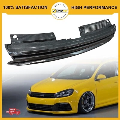 For 2010-2014 VW MK6 Golf Sportwagen Front Grille Badgeless Carbon fiber print Foto 1 de 4