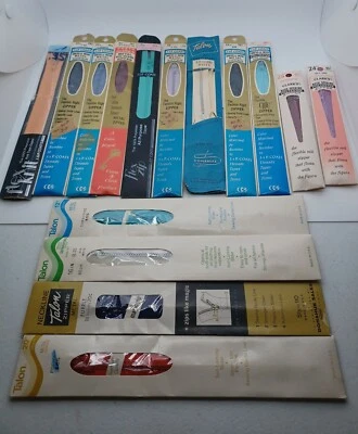 Лот из 15 винтажных металлических швейных молний Talon JP Coats & Talon Clark's полиэстер - Изображение 1 из 4