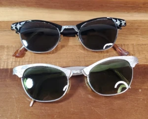 Juego de 2 gafas de sol bifocales ojo de gato artesanal vintage de los años 50 12 k GF - Imagen 1 de 10